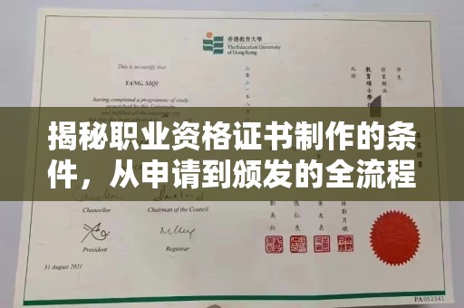 龙安揭秘职业资格证书制作的条件，从申请到颁发的全流程解析